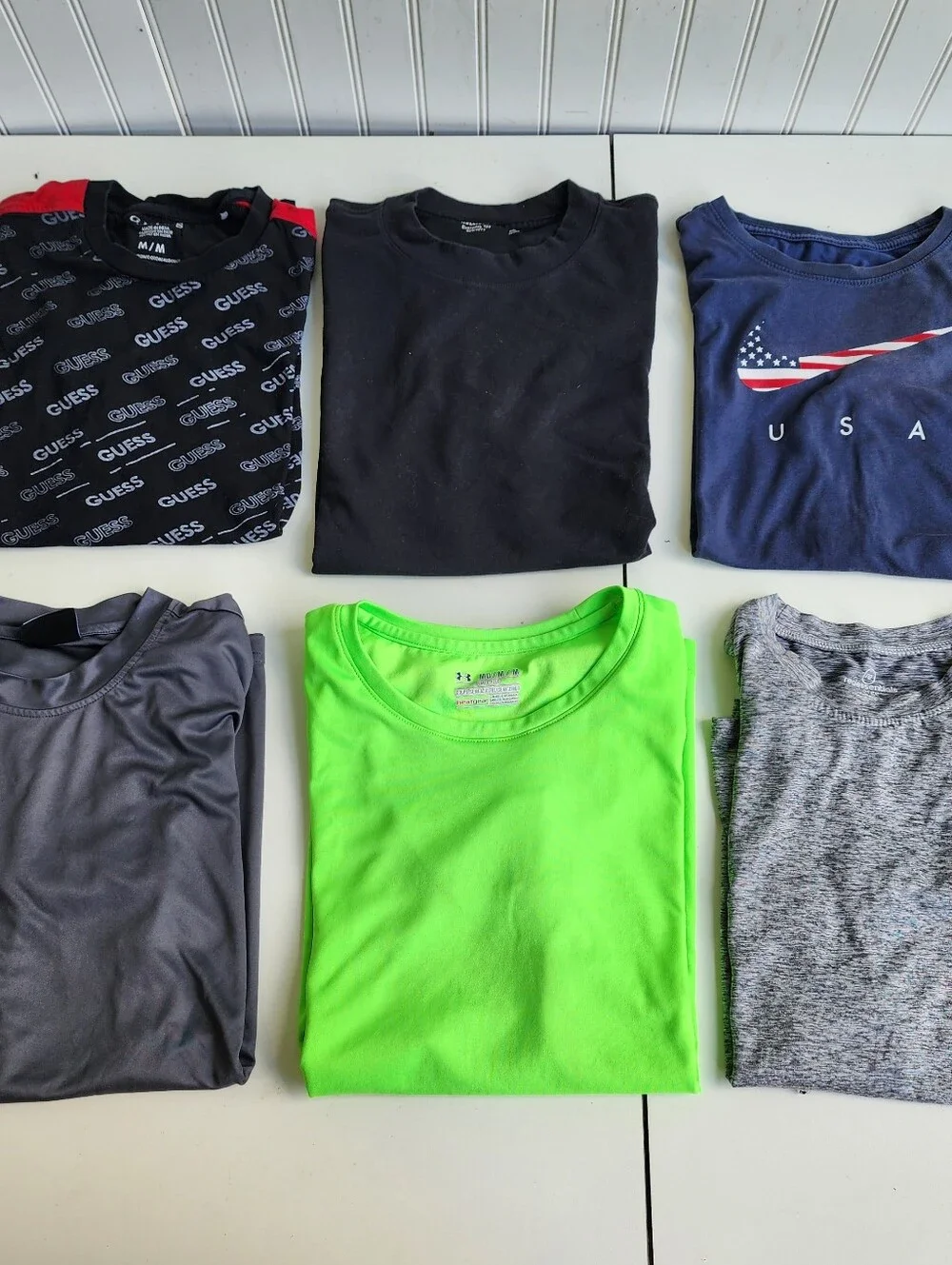 Lot Of 6 Boys Youth Athletic Tee Under Armour Nike Short Sleeve Shirts M/ L